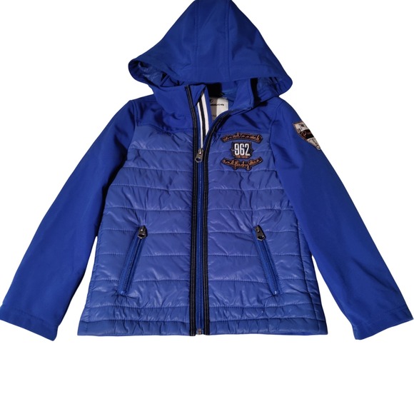 Tom Tailor Other - Tom Tailor Kids Blue Hybrid Puffer Softshell Hooded Jacket Size XS